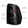 ANZO LED Tail Lights w/ Light Bar Black Housing Smoke Lens for 02-09 Trailblazer