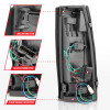 ANZO LED Taillights Black Housing Clear Lens for 99-00 Cadillac Escalade
