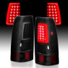 ANZO LED Taillights Plank Style Black w/Smoke Lens for 99-02 Silverado 1500