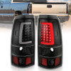 ANZO LED Taillights Plank Style Black w/Clear Lens for 99-02 Silverado 1500