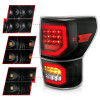 ANZO LED Taillights Plank Style Black w/Clear Lens for 07-13 Toyota Tundra