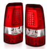 ANZO LED Taillights Plank Style Chrome Red/Clear Lens for 03-06 Silverado 1500