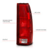 ANZO Taillight Red/Clear Lens (OE Replacement) for 1988-1999 Chevy C1500