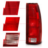 ANZO Taillight Red/Clear Lens (OE Replacement) for 1988-1999 Chevy C1500