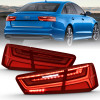 ANZO LED Taillight Black Housing Red/Clear Lens 4 pcs for 2012-2018 Audi A6