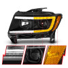 ANZO Projector Headlights w/Light Bar Swtchbk Black for 11-13 Grand Cherokee