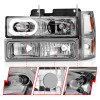 ANZO Crystal Headlights Chrome Housing w/ Signal for 88-98 Chevrolet C1500