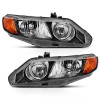 ANZO Crystal Headlight Black Amber (OE Replacement) for 06-11 Honda Civic 4 Door