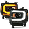 ANZO Projector Headlight Plank Style Black w/ Switchback for 14-15 Sierra 1500