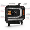 ANZO Projector Headlight Plank Style Black for 16-19 Gmc Sierra 1500