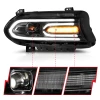 ANZO Projector Headlights Plank Style Black for 2015-2018 Dodge Charger