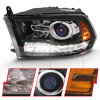 ANZO Projector Switchback H.L Halo Black Amber Headlights for 09-18 Ram 1500
