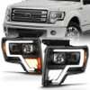 ANZO Projector Light Bar G4 Switchback.Black Amber Headlights for 09-13 F-150