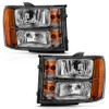 ANZO Crystal Headlight  Black Amber for 2007-2013 Gmc Sierra 1500