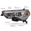 ANZO Plank Style Projector Headlights Chrome w/ Amber for 14-18 Toyota 4 Runner