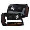 ANZO Projector Headlights w/ Plank Style Black w/ Amber for 06-09 Trailblazer