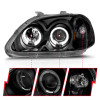 ANZO Projector Headlights w/ Halo Black for 1996-1998 Honda Civic