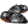 ANZO Crystal Headlights Black for 1996-1998 Honda Civic