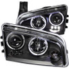 ANZO Projector Headlights w/ Halo Black for 2006-2010 Dodge Charger
