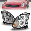 ANZO Projector Headlights w/ Halo Chrome (CCFL) for 2003-2007 Infiniti G35