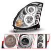 ANZO Projector Headlights w/ Halo Chrome (CCFL) for 2003-2007 Infiniti G35