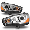 ANZO Projector Headlights w/ Halo Chrome (CCFL) for 2008-2015 Mitsubishi Lancer