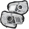 ANZO Projector Headlights Chrome clear w/ white and Red for 14-16 Jeep Cherokee