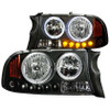 ANZO Crystal Headlights Black 1pc for 1997-2004 Dodge Dakota