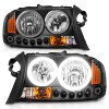 ANZO Crystal Headlights Black 1pc for 1997-2004 Dodge Dakota
