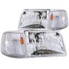 ANZO Crystal Headlights Chrome w/ Corner Lights 2pc for 1993-1997 Ford Ranger