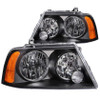 ANZO Crystal Headlights Black for 2003-2006 Lincoln Navigator