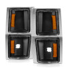 ANZO Corner Lights Black Housing Clear Lens w/ Amber Reflector for 94-98 Blazer