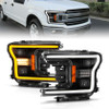 ANZO Full LED Proj Headlights w/Light Bar Swtchbk for 18-20 F-150 w/o Fctry LED