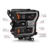 ANZO LED Projector Headlights w/ Light Bar Black Housing for 15-17 Ford F-150