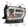 ANZO LED Crystal Headlights w/ Switchback Chrome Housing w/ DRL fpr 14-21 Tundra
