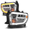 ANZO LED Crystal Headlights w/ Switchback Chrome Housing w/ DRL fpr 14-21 Tundra