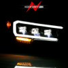 ANZO LED Projector Headlights Plank Style Black w/ Amber for 16-18 Toyota Tacoma