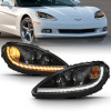ANZO Projector Plank Style Switchback H.L. Black Amber for 05-13 Chevy Corvette