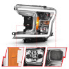 ANZO Projector Plank Style H.L. Chrome Amber for 18-19 Ford F-150