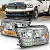 ANZO Led Projector Plank Switchback H.L Halo Chrome Amber for 09-18 Ram 1500