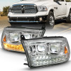ANZO Led Projector Plank Switchback H.L Halo Chrome Amber for 09-18 Ram 1500
