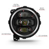 ANZO Full Led Projector H.L Black for 2018-2019 Jeep Wrangler