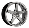 Enkei EV5 17x7 5x100/114.3 38mm Offset Hyper Black w/ Machined Lip Wheel