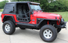 Fishbone Offroad Front Tube Doors - Black Textured for 97-06 Jeep Wrangler TJ