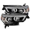 AlphaRex LUXX LED Proj Headlights Plank Style Black for 14-20 Toyota 4Runner