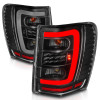 ANZO LED Tail Lights w/ Light Bar Black Clear / Lens for 99-04 Grand Cherokee