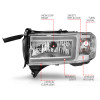 ANZO Crystal Headlight - w/ Light Bar Chrome for 94-02 Dodge RAM 1500