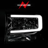ANZO Crystal Headlights - w/ Light Bar Chrome for 99-04 Ford F250/F350/F450