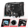 ANZO Crystal Headlights - w/ Light Bar Black for 99-04 Ford F250/F350/F450