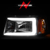 ANZO Crystal Headlights w/ Light Bar Chrome Housing for 2001-2011 Ford Ranger